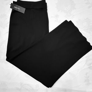 NWT EXCLUSIVELY MISOOK Womens Plus Size 2X Black Acrylic Pull On Dress Pants